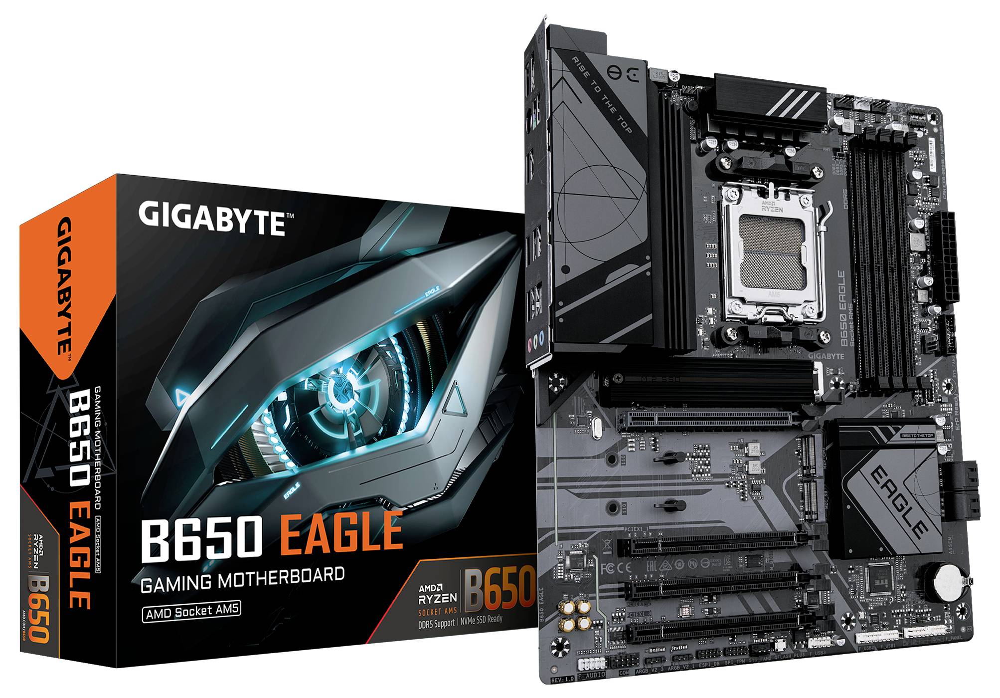Gigabyte B650 EAGLE Mainboard Formfaktor (Details) ATX Mainboard-Chipsatz AMD® B650