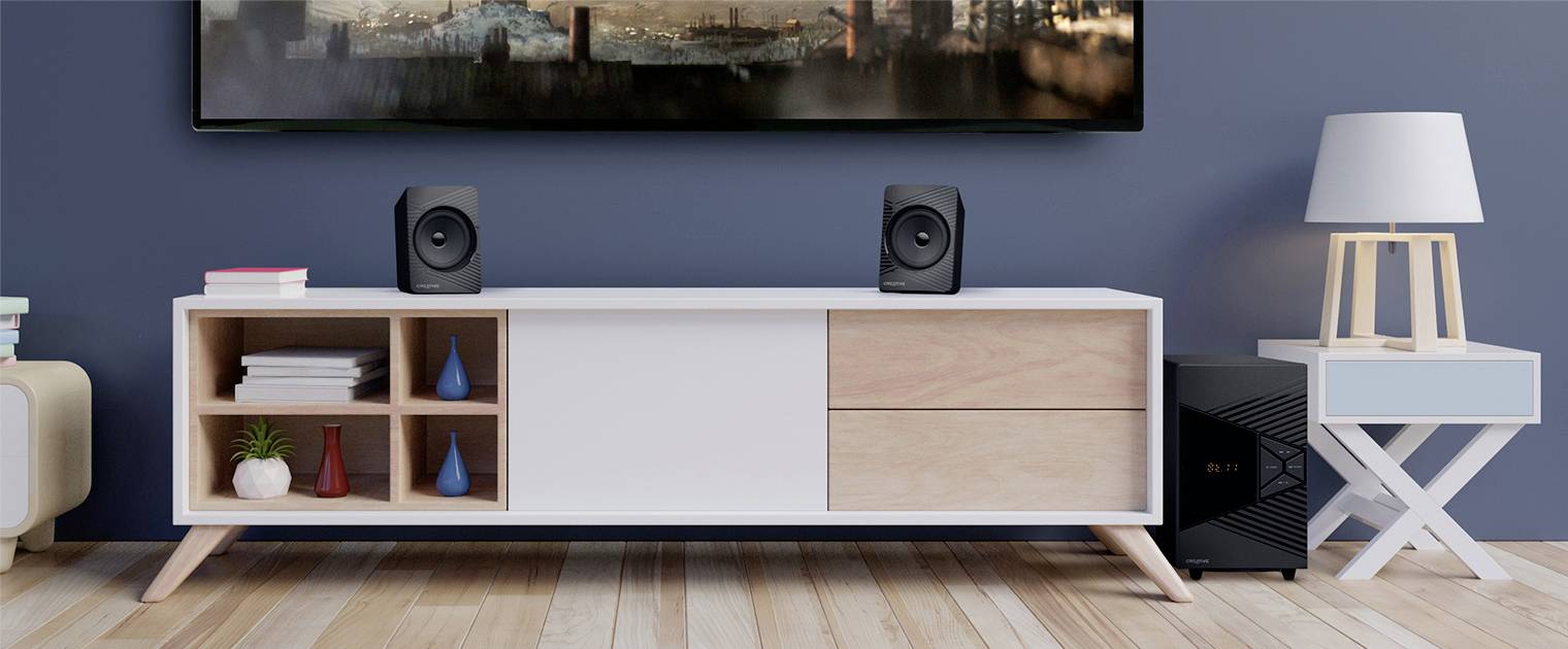 Creative SBS E2500 2.1 Bluetooth 2.1 PC-Lautsprecher Bluetooth®, Kabelgebunden, Digital 60W Schwarz