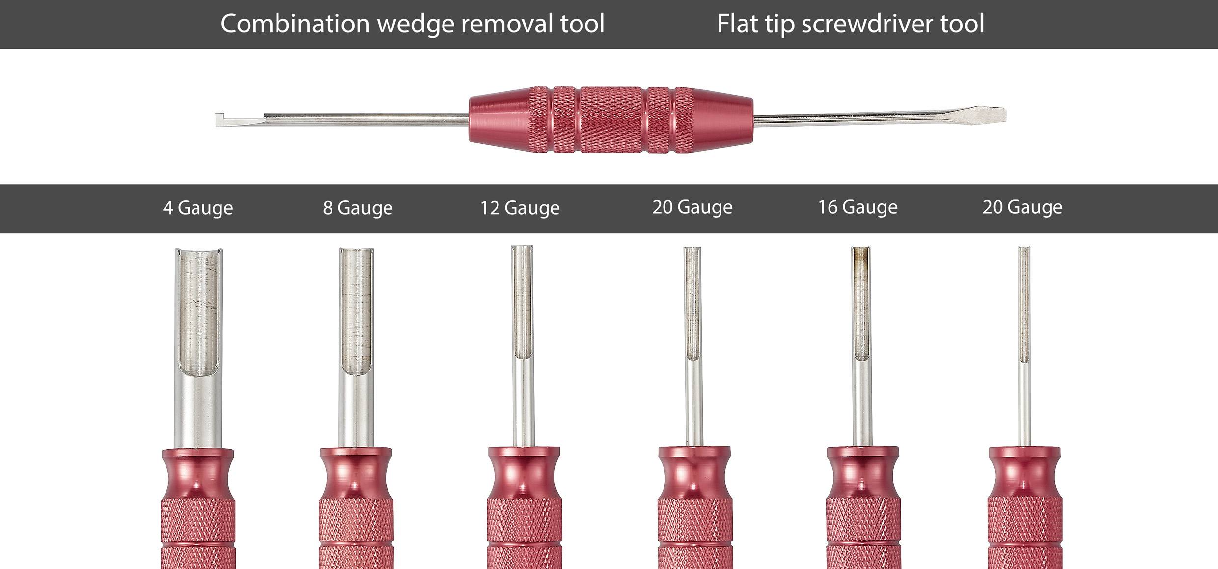 TOOLCRAFT TO-9659463 Entriegelungs Werkzeug-Set Deutsch-Terminal 4 Gauge, 8 Gauge, 12 Gauge, 14 Gauge, 16 Gauge, 20 Gauge