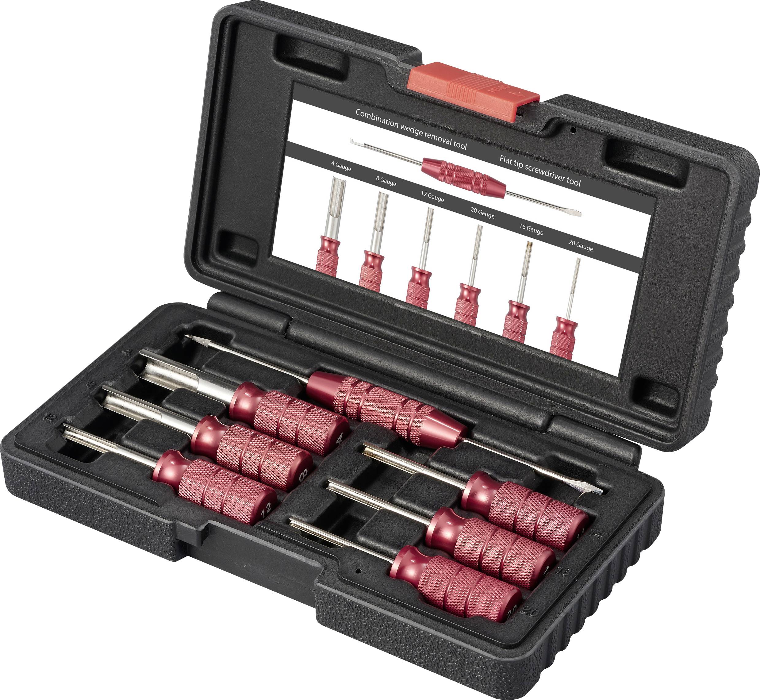 TOOLCRAFT TO-9659463 Entriegelungs Werkzeug-Set Deutsch-Terminal 4 Gauge, 8 Gauge, 12 Gauge, 14 Gauge, 16 Gauge, 20 Gauge