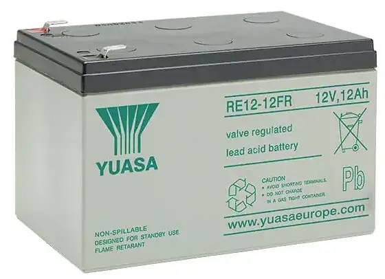 Yuasa RE12-12FR Bleiakku 12 V 12 Ah Blei-Vlies (AGM) (B x H x T) 151 x 98 x 98 mm Geringe Selbstent
