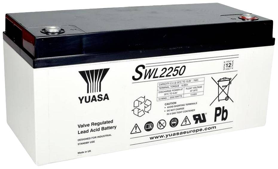 Yuasa SWL2250 Bleiakku 12V 86Ah Blei-Vlies (AGM) (B x H x T) 380 x 177.50 x 166mm Geringe Selbstentladung
