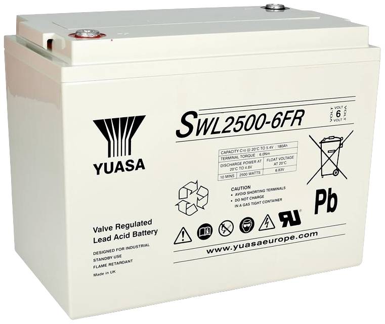 Yuasa SWL2500-6FR Bleiakku 6V 180Ah Blei-Vlies (AGM) (B x H x T) 297 x 231.50 x 168mm Geringe Selbstentladung