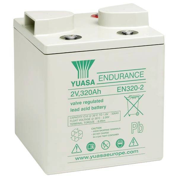 Yuasa EN320-2FR Bleiakku 2V 320Ah Blei-Vlies (AGM) (B x H x T) 206 x 240 x 210mm Geringe Selbstentladung