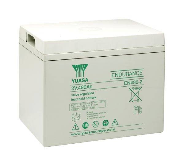 Yuasa EN480-2FR Bleiakku 2V 480Ah Blei-Vlies (AGM) (B x H x T) 305 x 240 x 210mm Geringe Selbstentladung