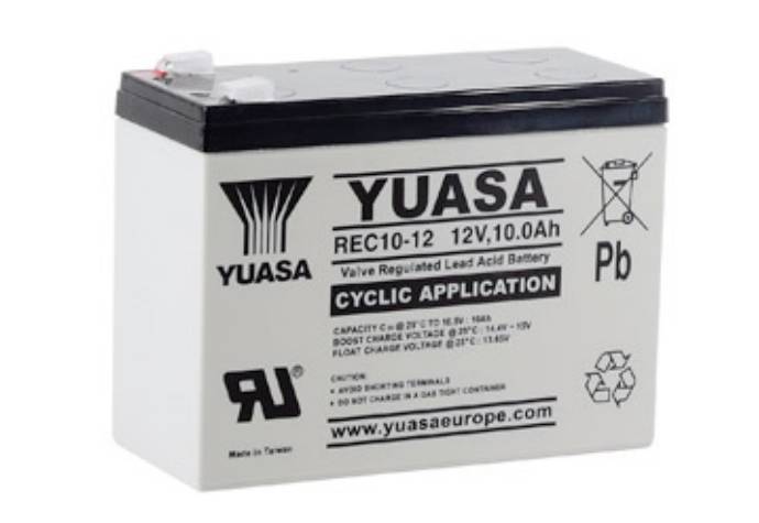Yuasa REC10-12 Bleiakku 12V 10Ah Blei-Vlies (AGM) (B x H x T) 151 x 112 x 65mm Geringe Selbstentladung