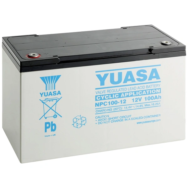 Yuasa NPC100-12 Bleiakku 12V 100Ah Blei-Vlies (AGM) (B x H x T) 350 x 225 x 168mm Geringe Selbstentladung Yuasa NPC100-12 Bleiakku 12V 100Ah Blei-Vlies (AGM) (B x H x T) 350 x 225 x 168mm Geringe Selbstentladung