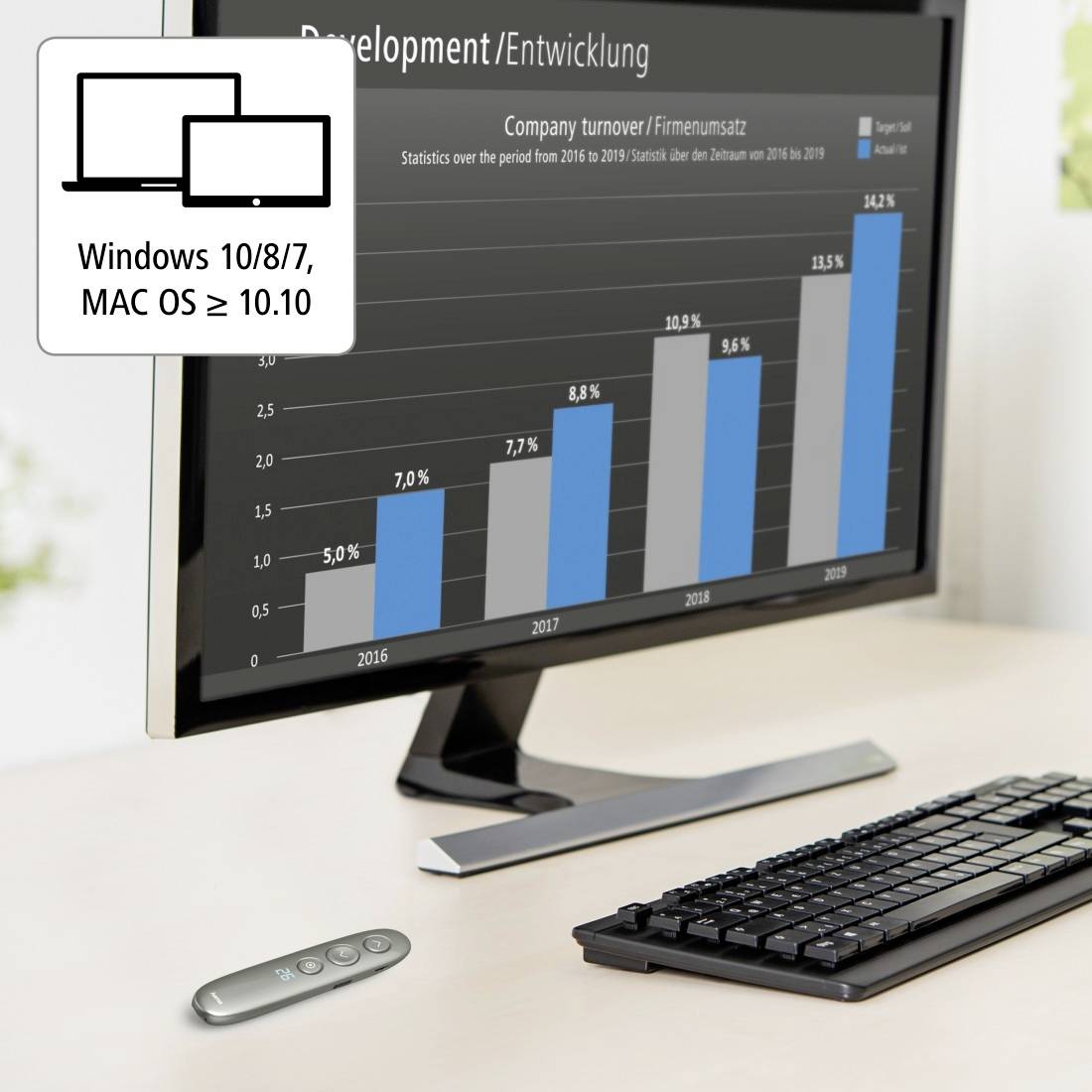 Hama Spot-Pointer V2 Funk Presenter integriertes Display, inkl. virtuellem Laserpointer