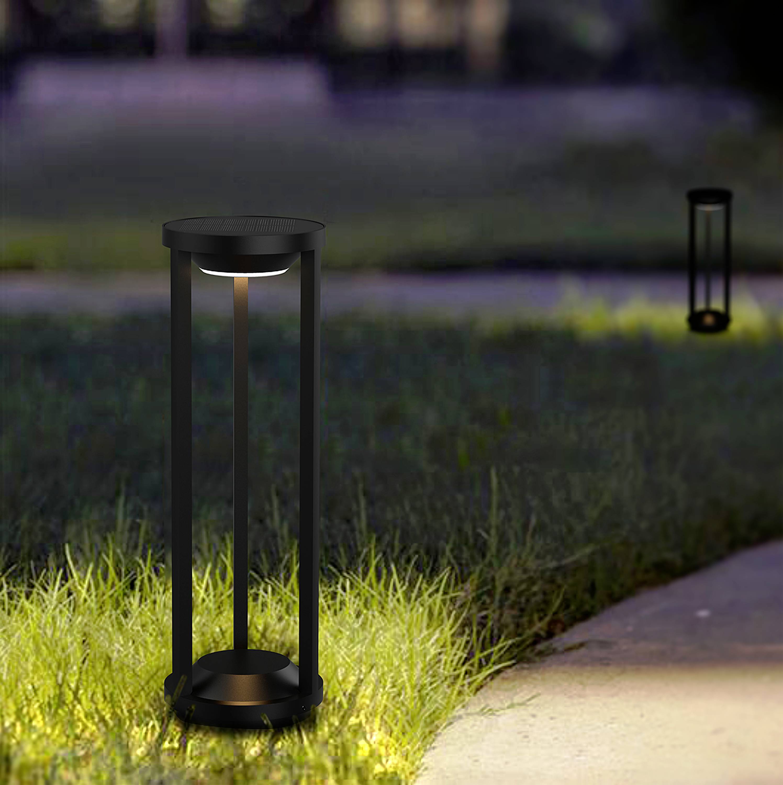 Heitronic VO-501401 PILASTRO Solar-Außenstandleuchte mit Bewegungsmelder LED 2W Anthrazit