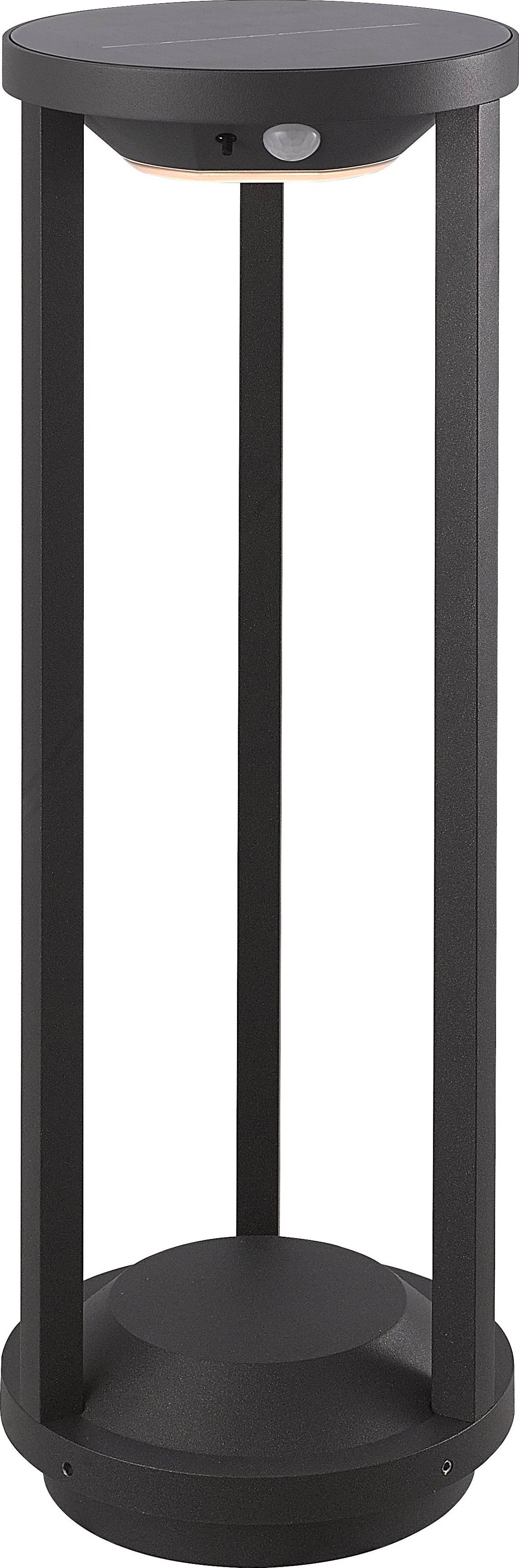 Heitronic VO-501401 PILASTRO Solar-Außenstandleuchte mit Bewegungsmelder LED 2W Anthrazit