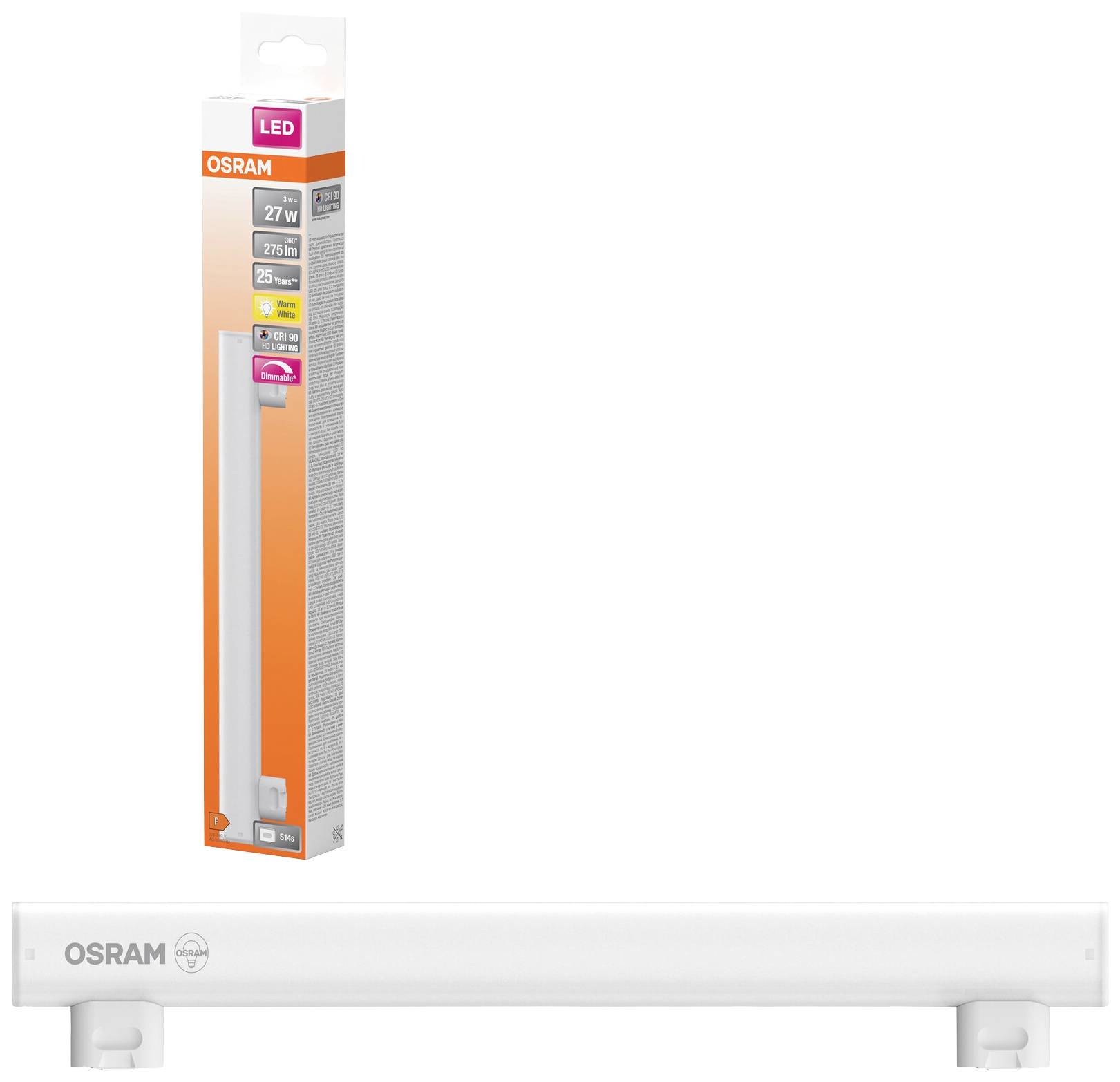 OSRAM HOMELIGHTING 4099854232831 LED EEK F (A - G) S14s Stabform 3W = 27W Warmweiß (Ø x H) 29mm x 29mm 1St.