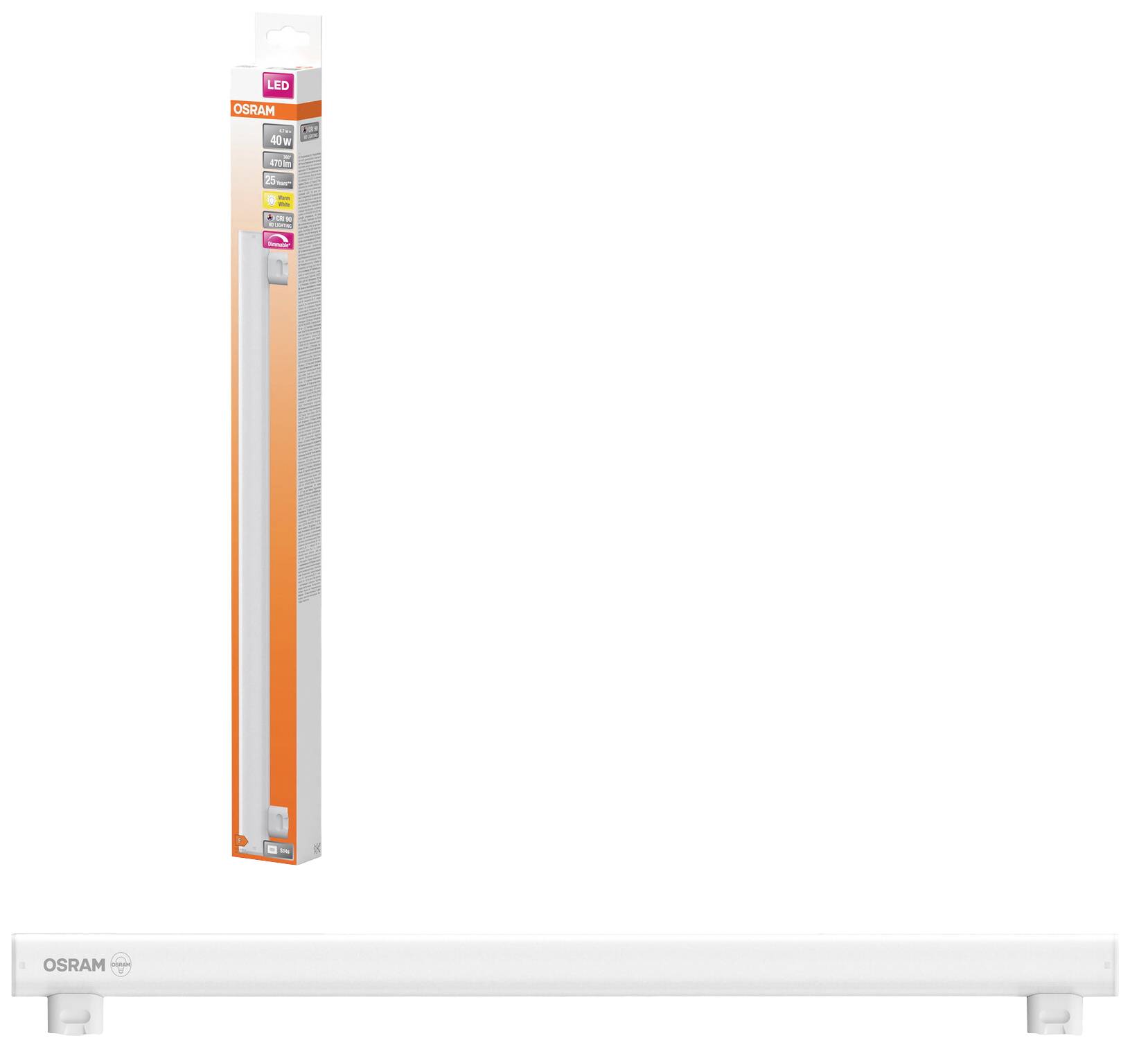OSRAM HOMELIGHTING 4099854232879 LED EEK F (A - G) S14s Stabform 4.7W = 40W Warmweiß (Ø x H) 29mm x 29mm 1St.