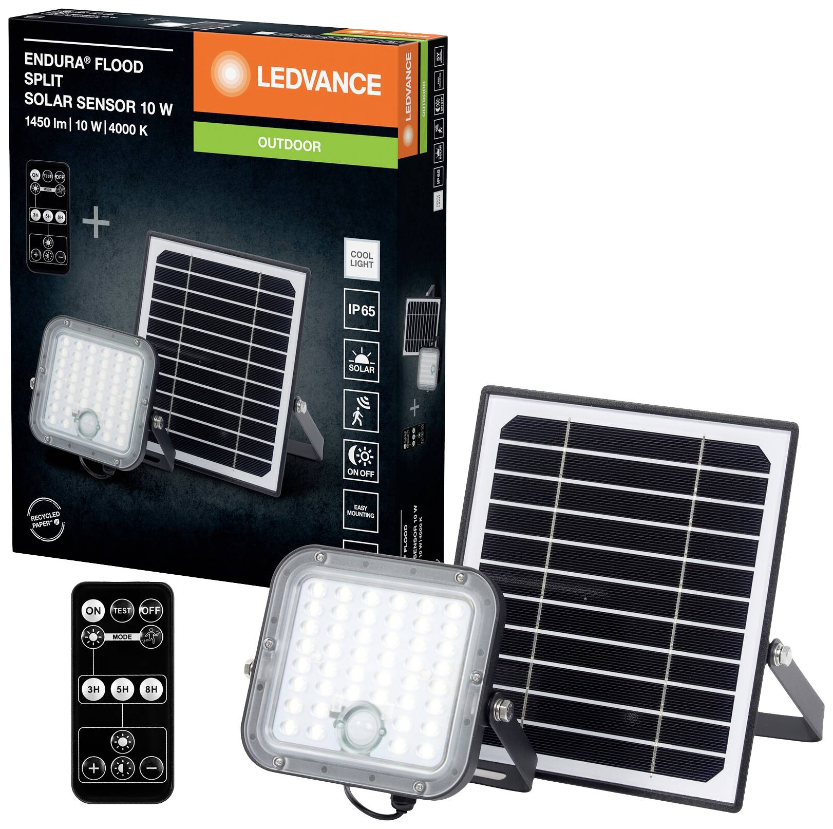 LEDVANCE Endura Split 4099854276675 LED-Flutlichtstrahler, Solarmodul 10 W Leuchtfarben: Neutralweiß