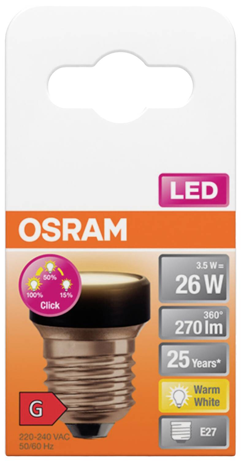 OSRAM HOMELIGHTING 4058075840027 LED EEK G (A - G) E27 3.5 W = 26 W Warmweiß (Ø x H) 35 mm x 35 mm 1 St.