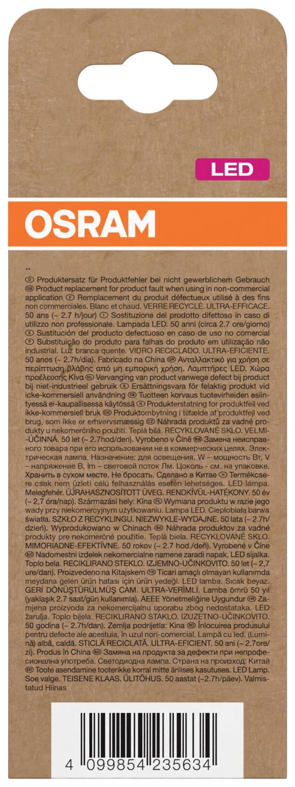 OSRAM HOMELIGHTING 4099854235634 LED EEK A (A - G) E27 Kolbenform 3.8W = 60W Warmweiß (Ø x H) 64mm x 64mm 1St.