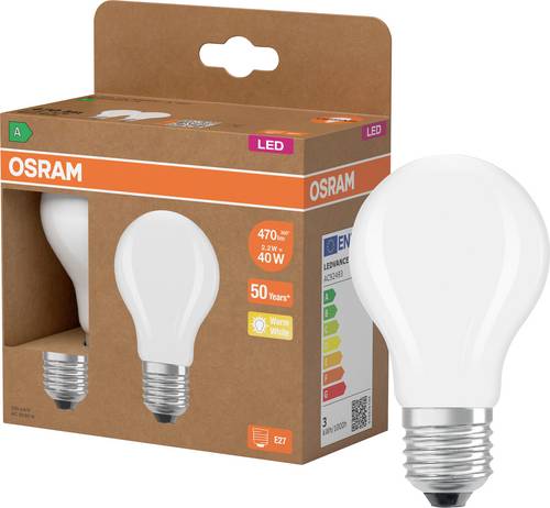 OSRAM HOMELIGHTING 4099854253485 LED EEK A (A - G) E27 Birnenform 2.2 W = 40 W Warmweiß (Ø x H) 60
