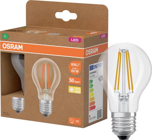 OSRAM HOMELIGHTING 4099854253508 LED EEK A (A - G) E27 Birnenform 3.8 W = 60 W Warmweiß (Ø x H) 60