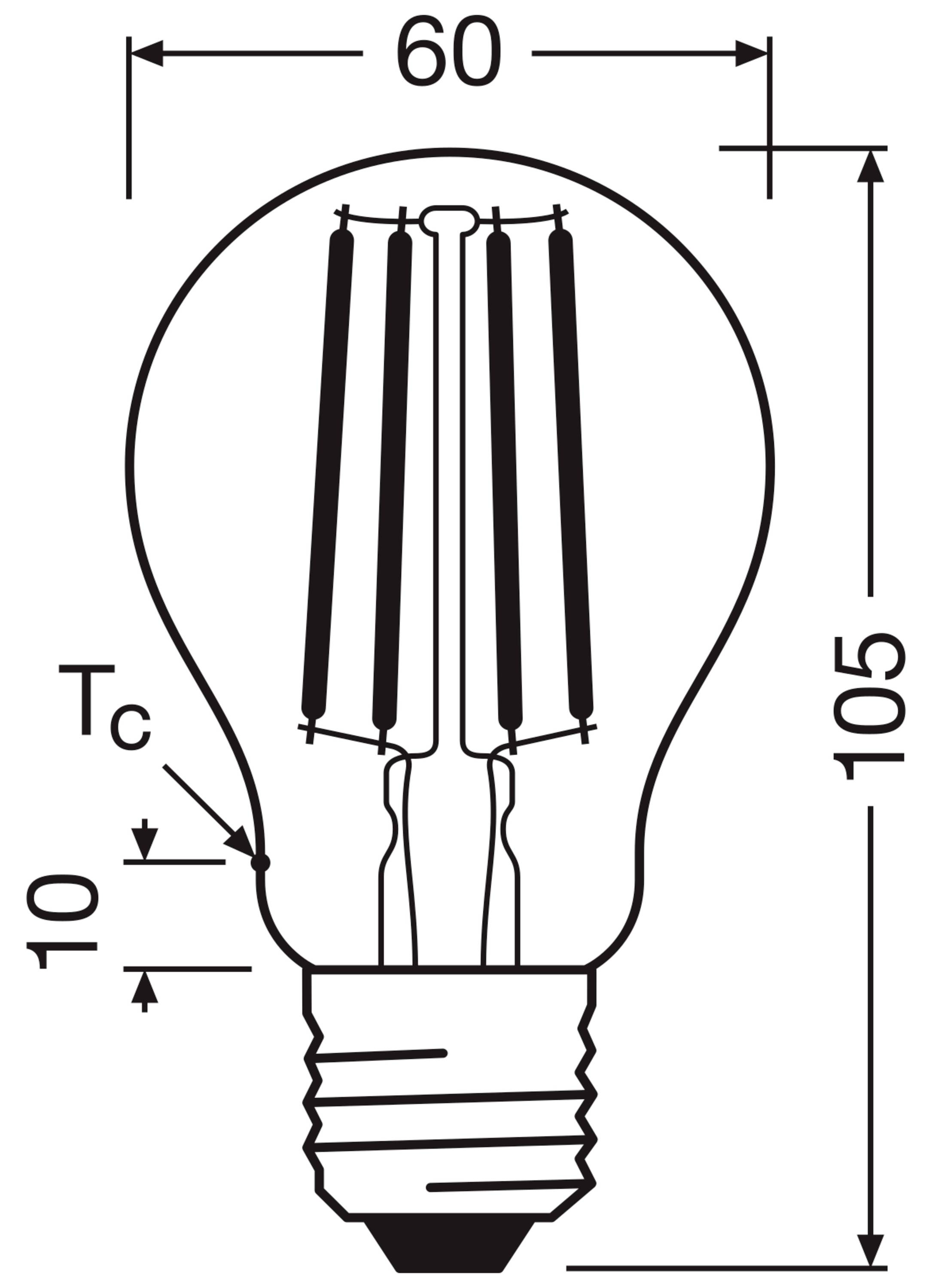OSRAM HOMELIGHTING 4099854253546 LED EEK A (A - G) E27 Glühlampenform 5W = 75W Warmweiß (Ø x H) 60mm x 60mm 2St.