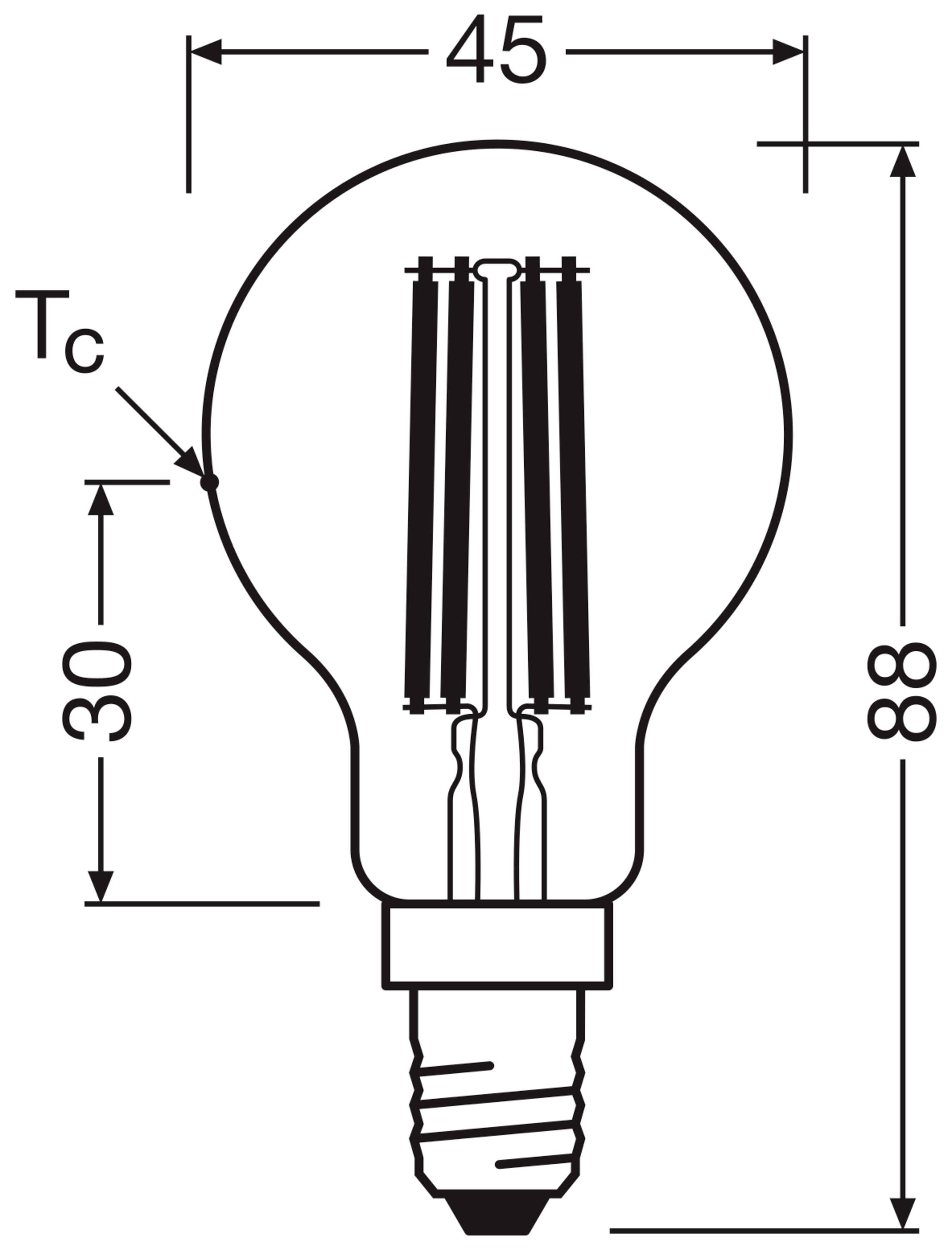 OSRAM HOMELIGHTING 4099854255168 LED EEK A (A - G) E14 Glühlampenform 2.2W = 40W Warmweiß (Ø x H) 45mm x 45mm 1St.