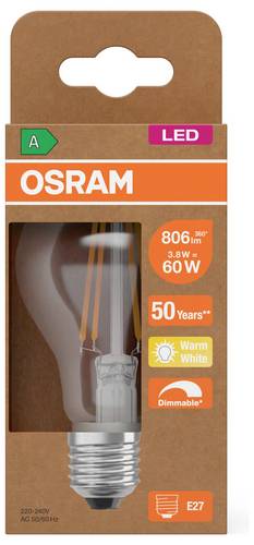 OSRAM 4099854265488 LED EEK A (A - G) E27 Glühlampenform 3.8W = 60W Warmweiß (Ø x H) 60mm x 60mm