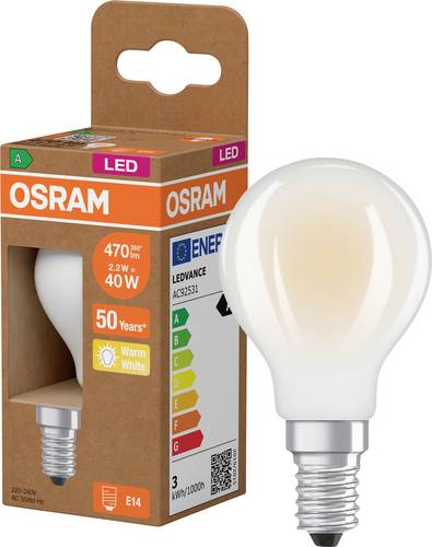 OSRAM HOMELIGHTING 4099854255755 LED EEK A (A - G) E14 Birnenform 2.2 W = 40 W Warmweiß (Ø x H) 45