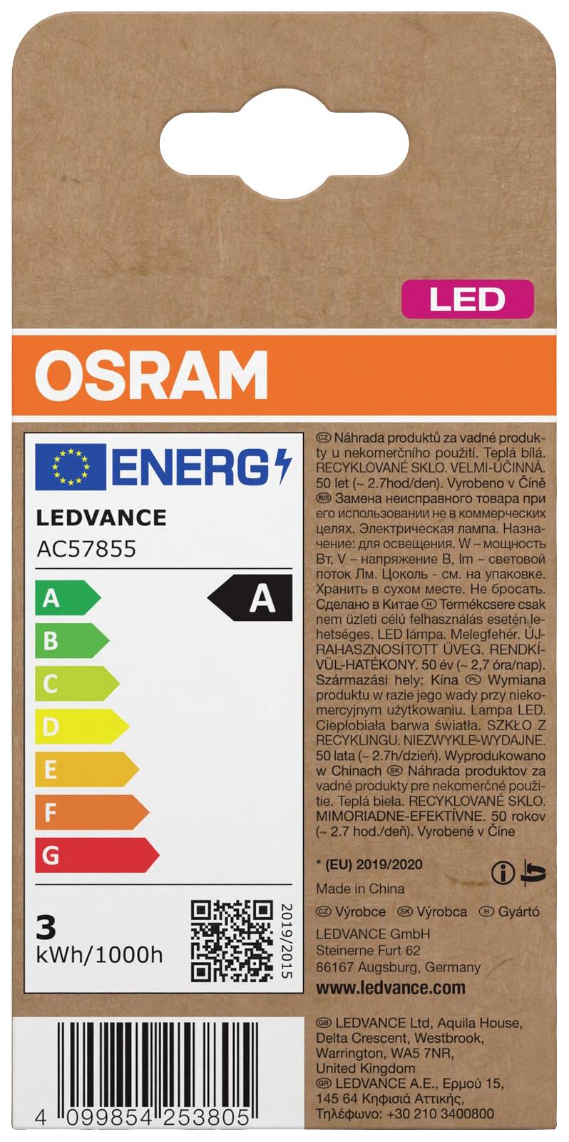 OSRAM HOMELIGHTING 4099854253805 LED EEK A (A - G) E14 Kerzenform 2.2W = 40W Warmweiß (Ø x H) 35mm x 35mm 2St.