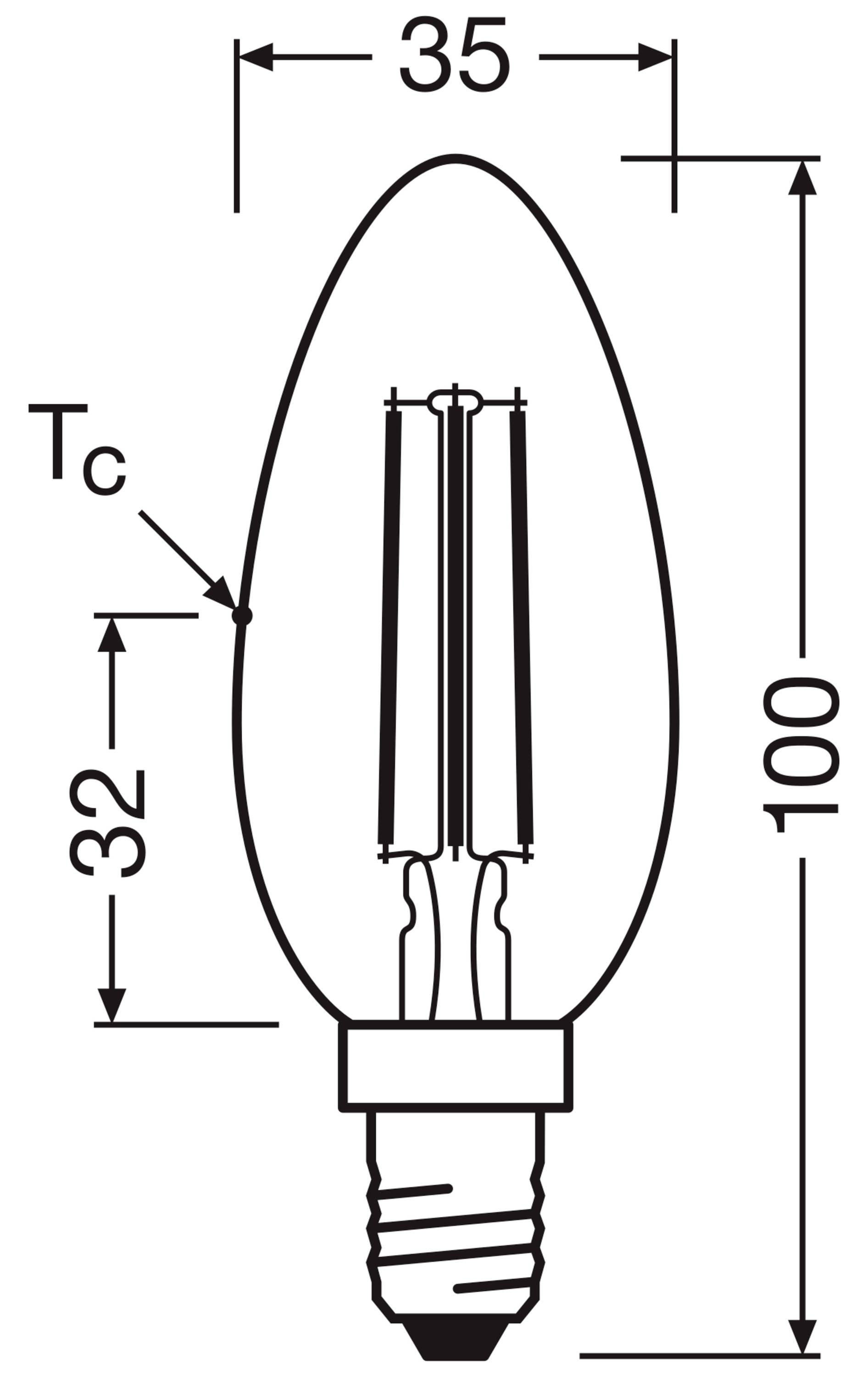 OSRAM HOMELIGHTING 4099854255472 LED EEK A (A - G) E14 Kerzenform 2.2W = 40W Warmweiß (Ø x H) 35mm x 35mm 2St.