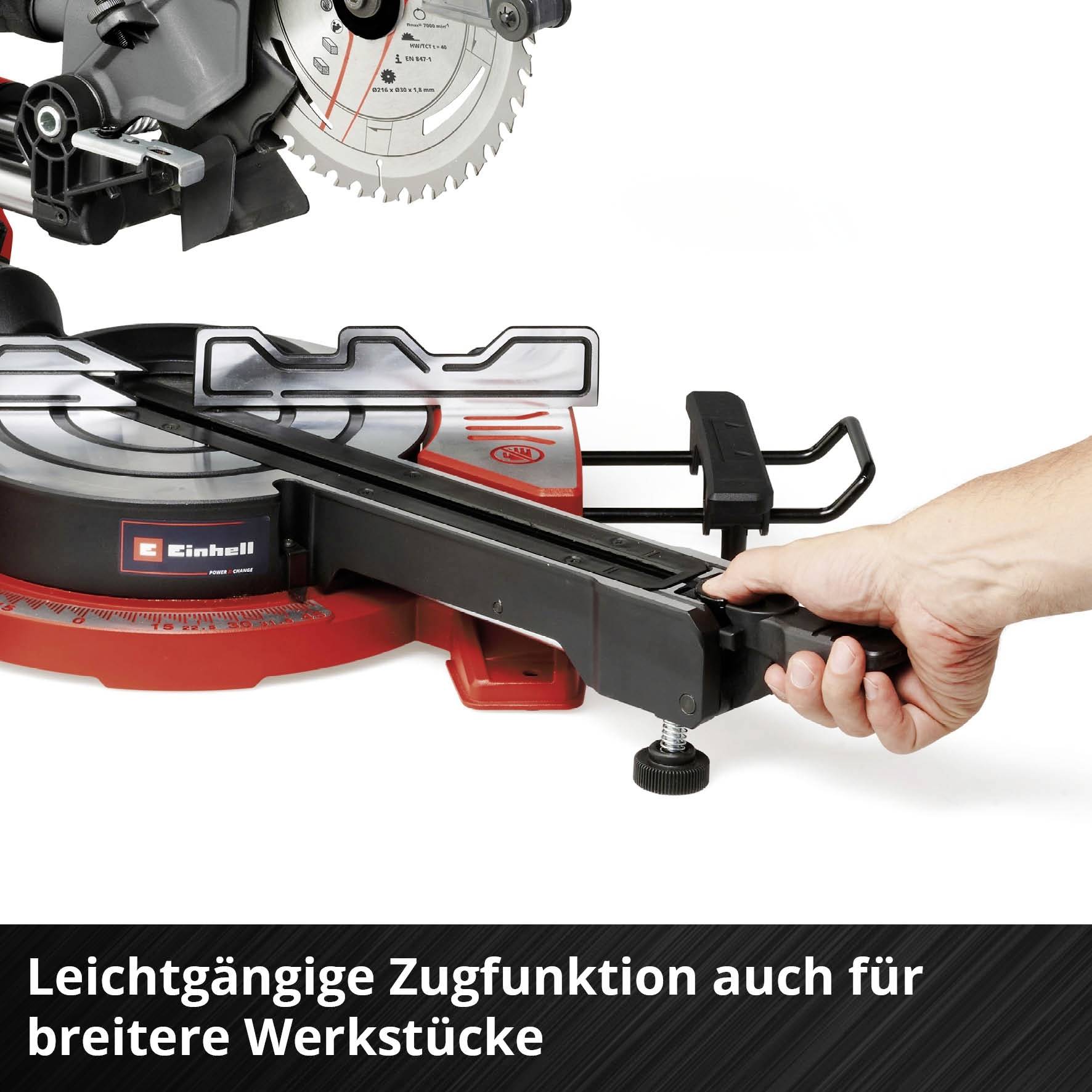 Einhell TE-SM 36/8L Li-Solo Power X-Change Akku-Kapp- und Gehrungssäge ohne Ladegerät, ohne Akku 216mm 30mm