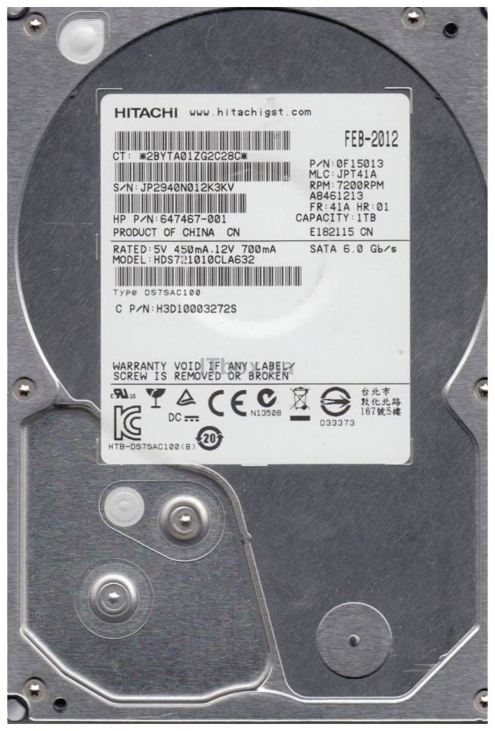 Hitachi 0F15632-FR Interne Festplatte 8.9 cm (3.5 Zoll) B-Ware (Garantieaustauschware) 1 TB Desksta