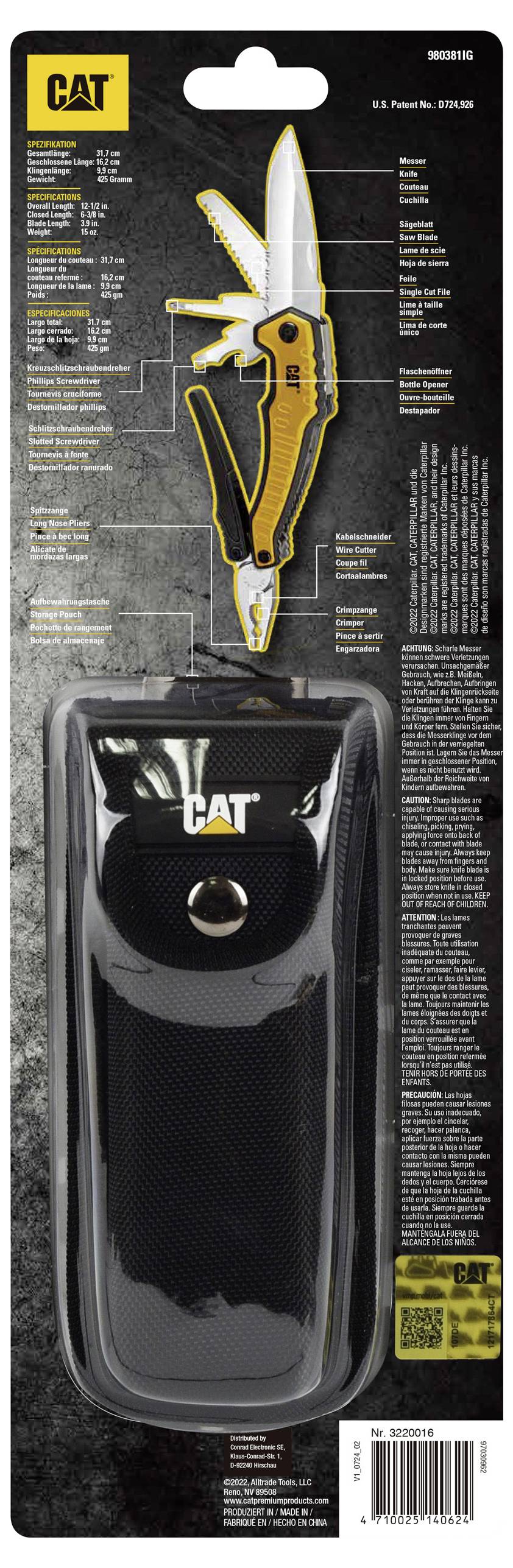 CAT 980381LG Multitool Anzahl Funktionen 9