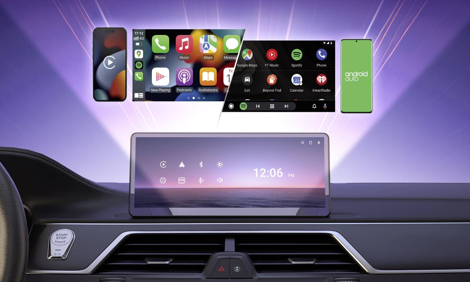 Minix CP89-HD Moniceiver Android Auto™, Apple CarPlay, Bluetooth®-Freisprecheinrichtung