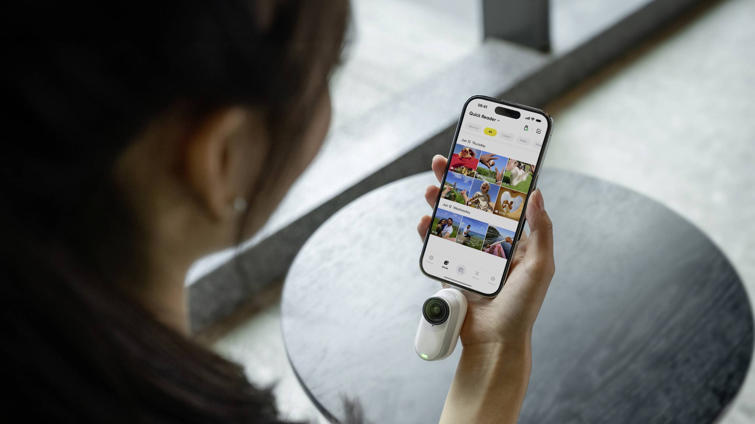 Insta360 GO 3S (64GB) Midnight Black Action Cam 4K, Bluetooth, Bildstabilisierung, Mini-Kamera, Spritzwassergeschützt, Touch-Screen, Wasserfest