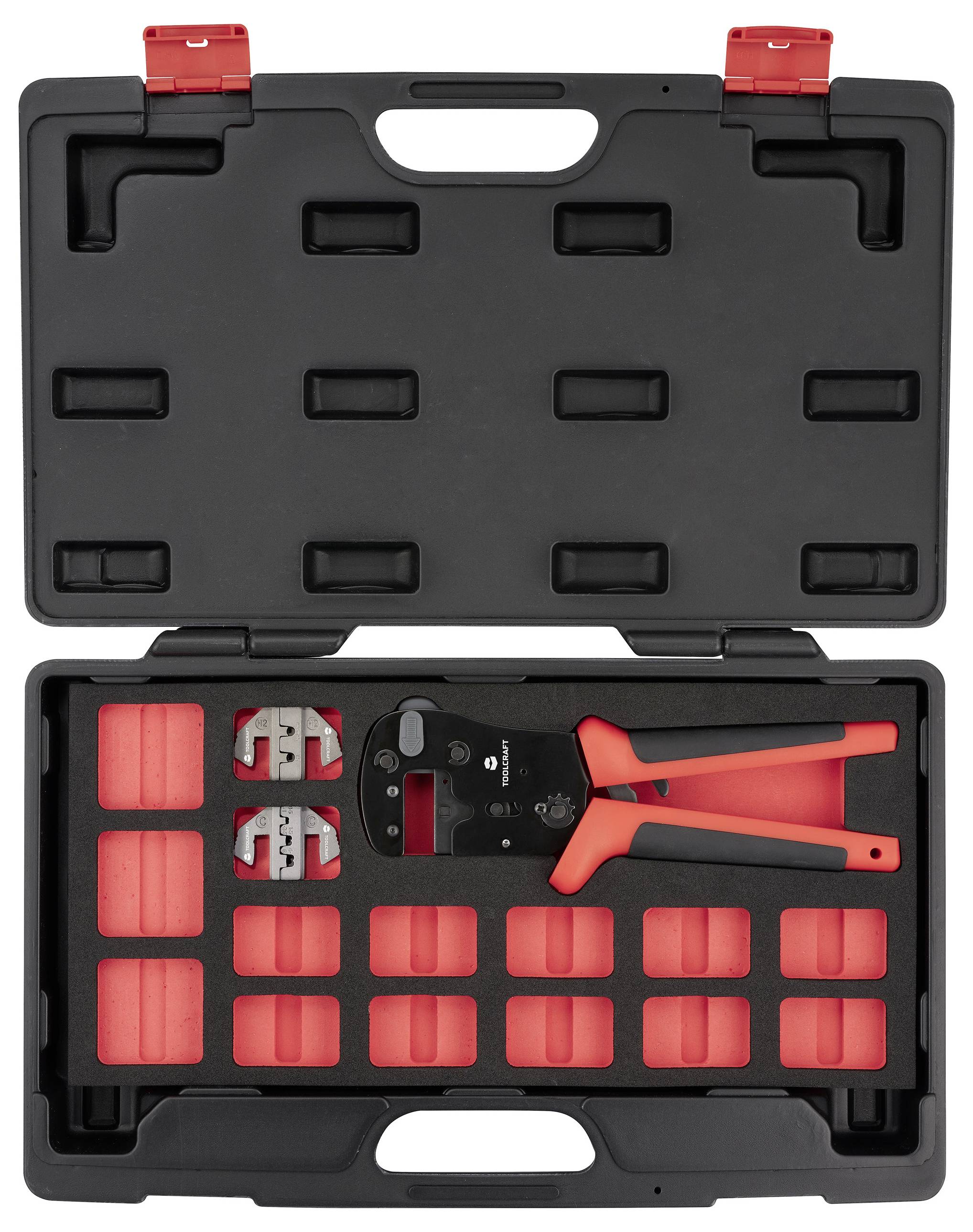 TOOLCRAFT TO-9660081 Crimpzangen-Set Inkl. Crimpsortiment mit Koffer