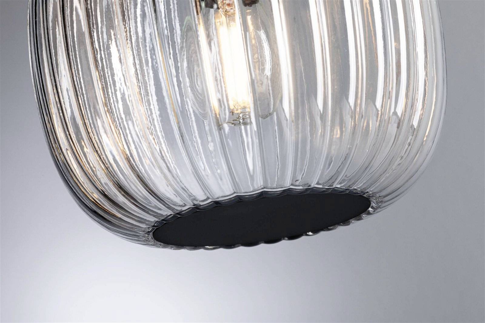 Paulmann Ruya 71147 Pendelleuchte E14 Glas, Schwarz (matt)