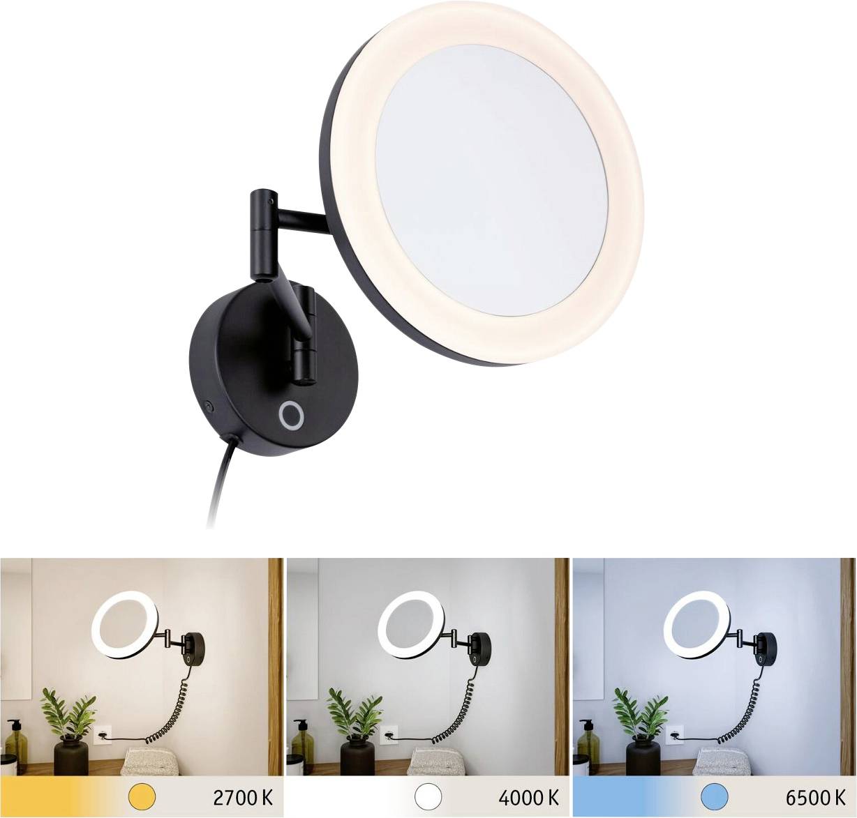 Paulmann Masua 71149 LED-Spiegelleuchte 4W Warmweiß Schwarz (matt)