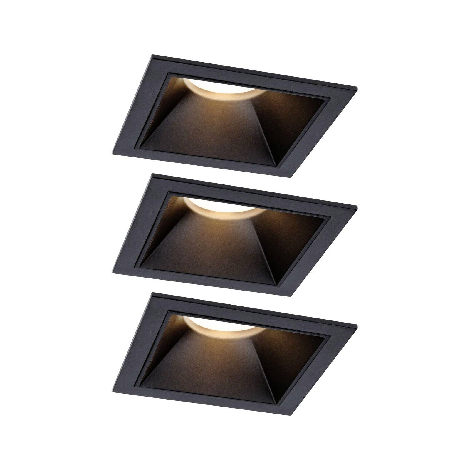 Paulmann 93125 Cole LED-Einbauleuchte 3er Set LED 18W Schwarz
