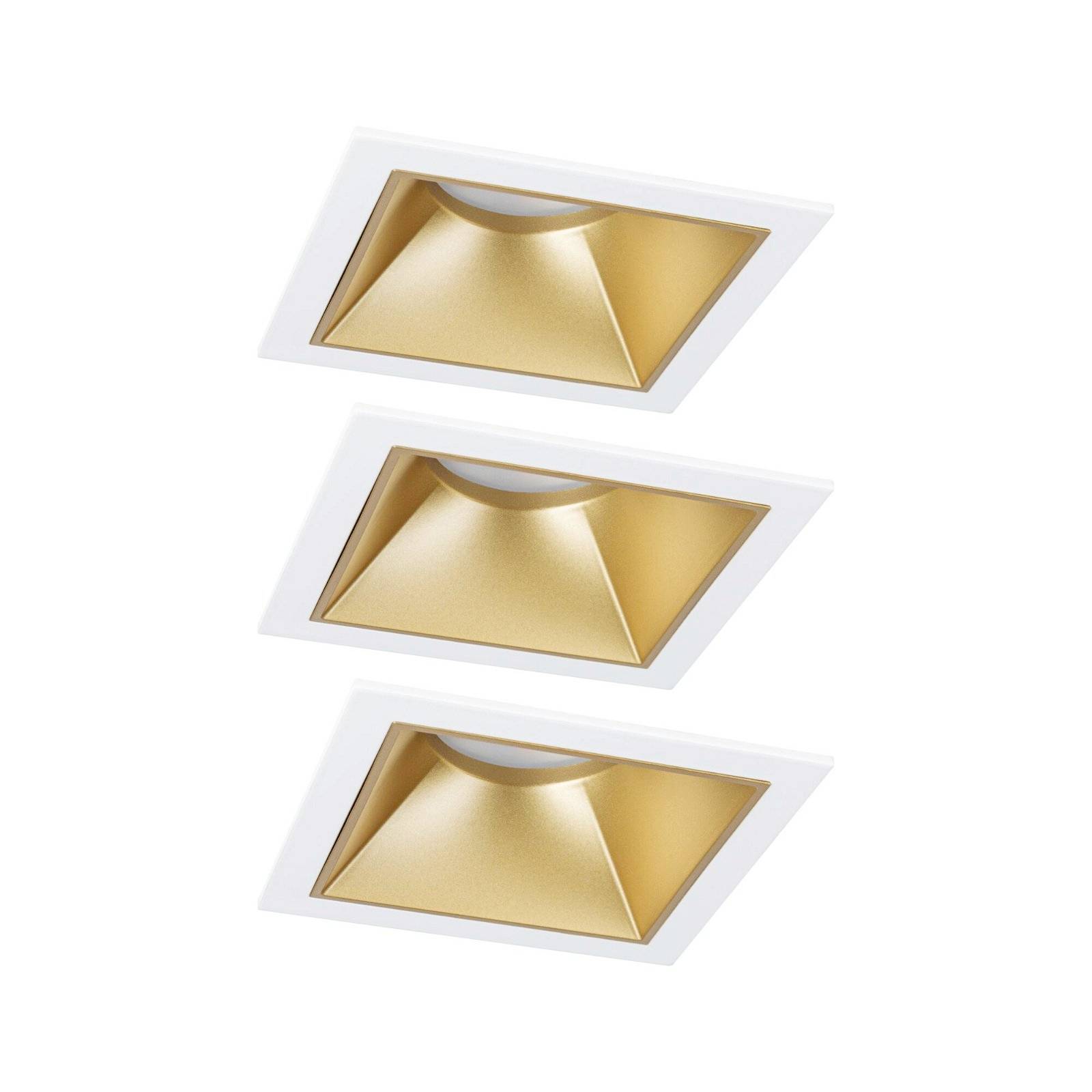Paulmann 93130 Cole LED-Einbauleuchte 3er Set LED 6W Weiß, Gold (matt)