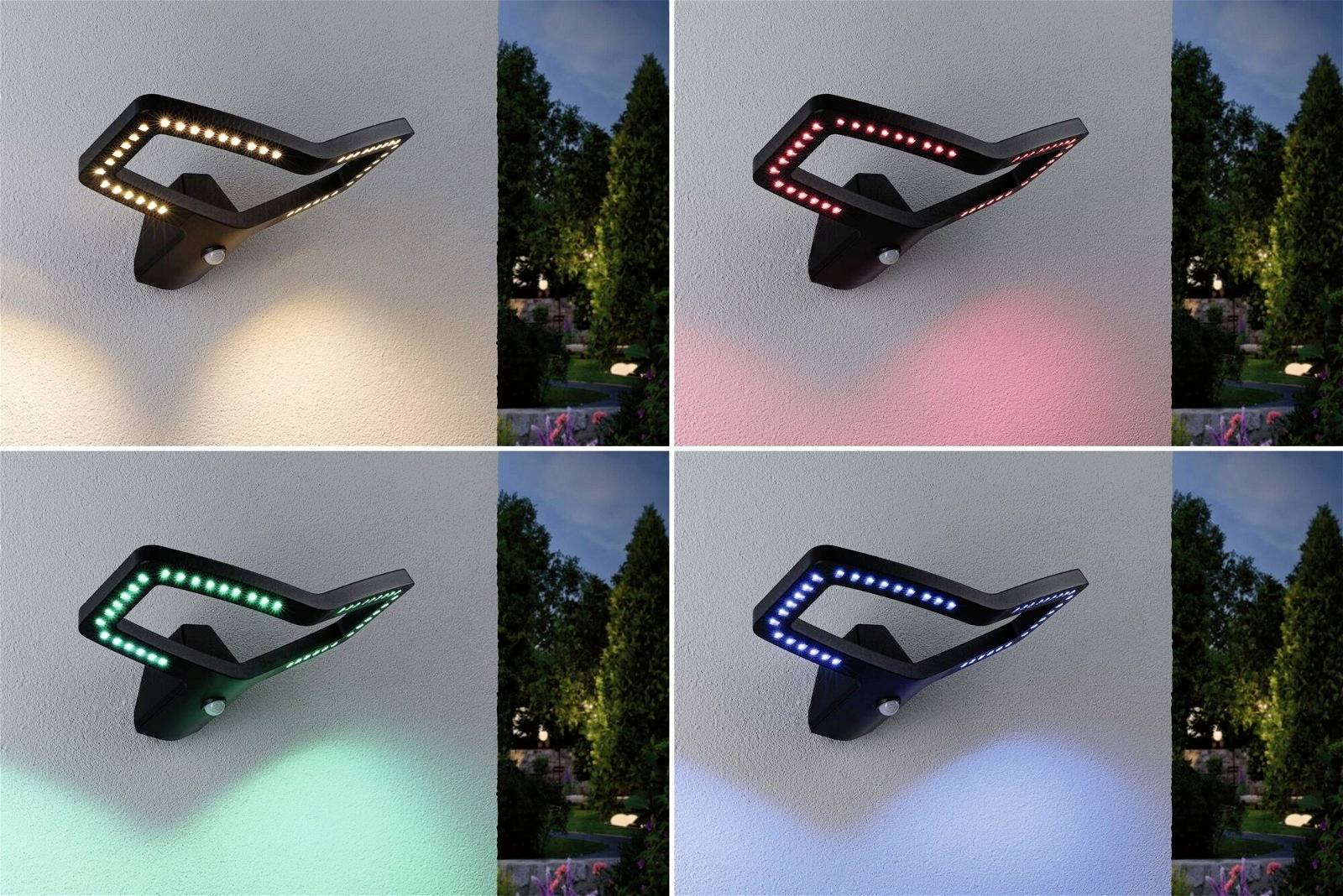 Paulmann Alara 94793 LED-Außenwandleuchte mit Bewegungsmelder LED 10W Anthrazit