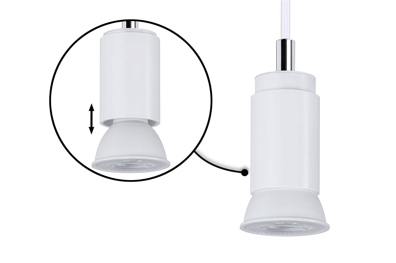 Paulmann Runa Hochvolt-Schienensystem-Leuchte URail GU10 Signal-Weiß