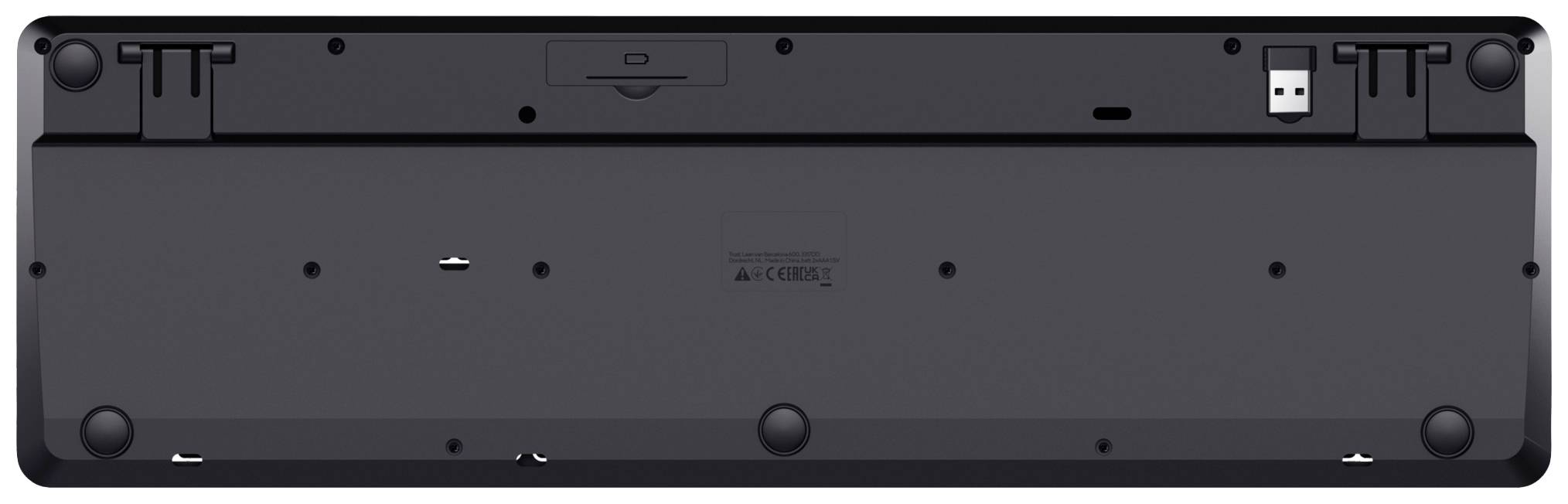 Trust ODY II Bluetooth® Tastatur Deutsch, QWERTZ Schwarz mit numerischer Tastatur