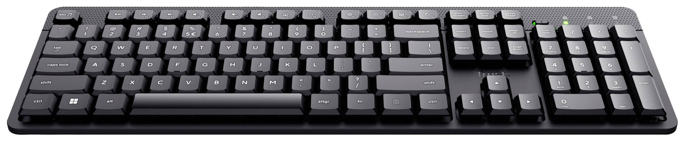 Trust ODY II Bluetooth® Tastatur Deutsch, QWERTZ Schwarz mit numerischer Tastatur