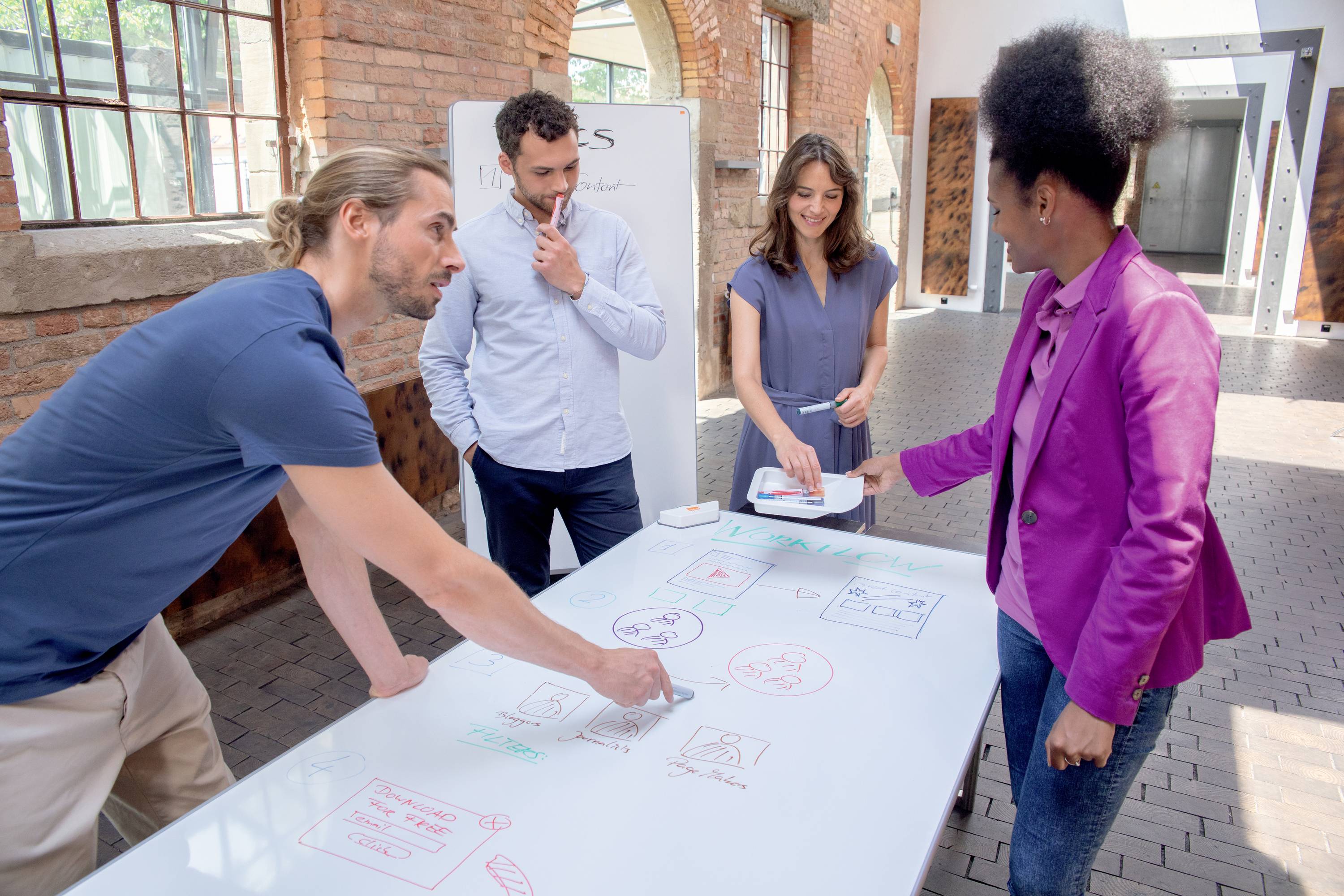 Nobo Whiteboard (B x H) 90cm x 180cm Weiß