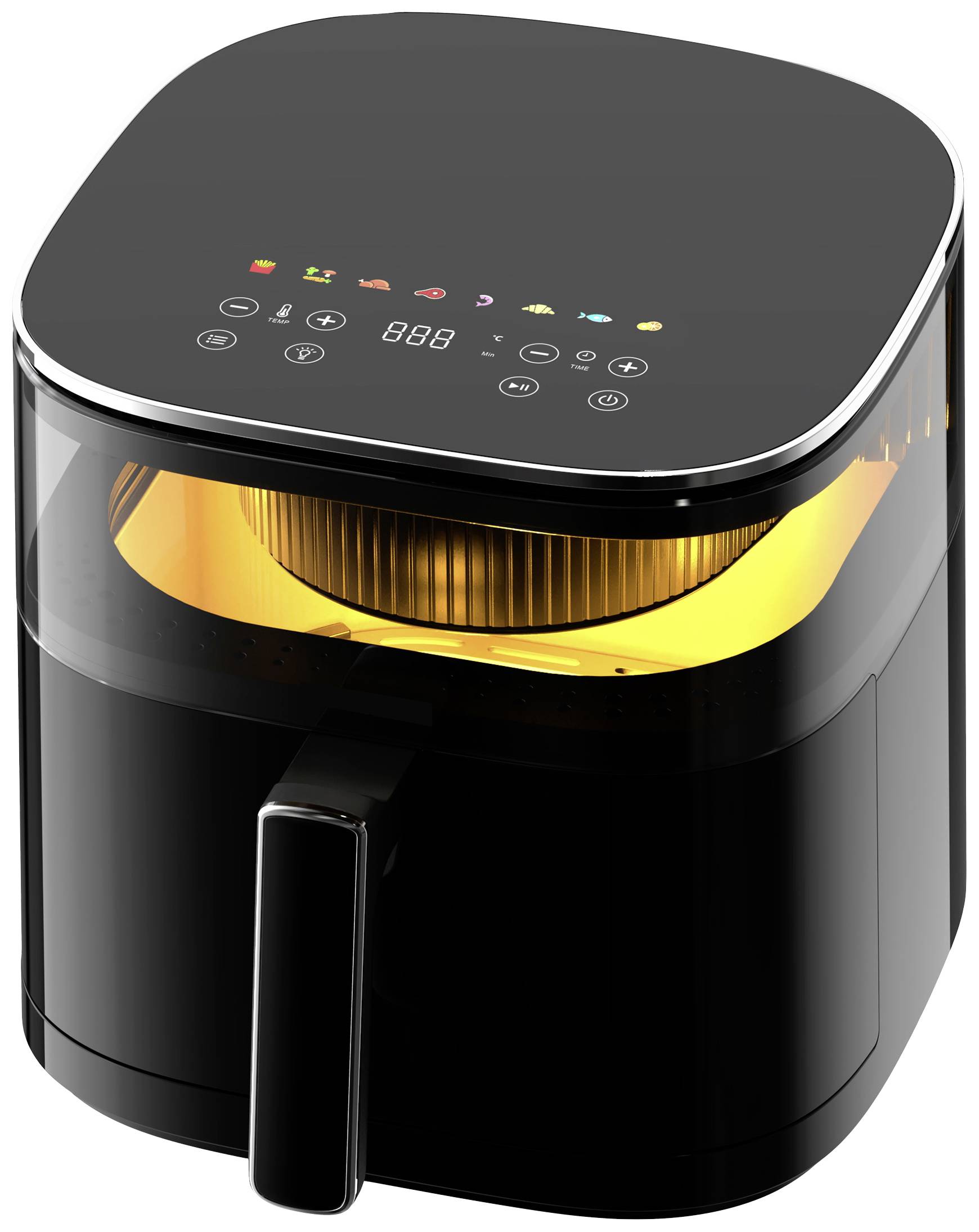 Aeco TOUCH Heißluft-Fritteuse 5.7l 1700W Timerfunktion, Antihaftbeschichtung Schwarz