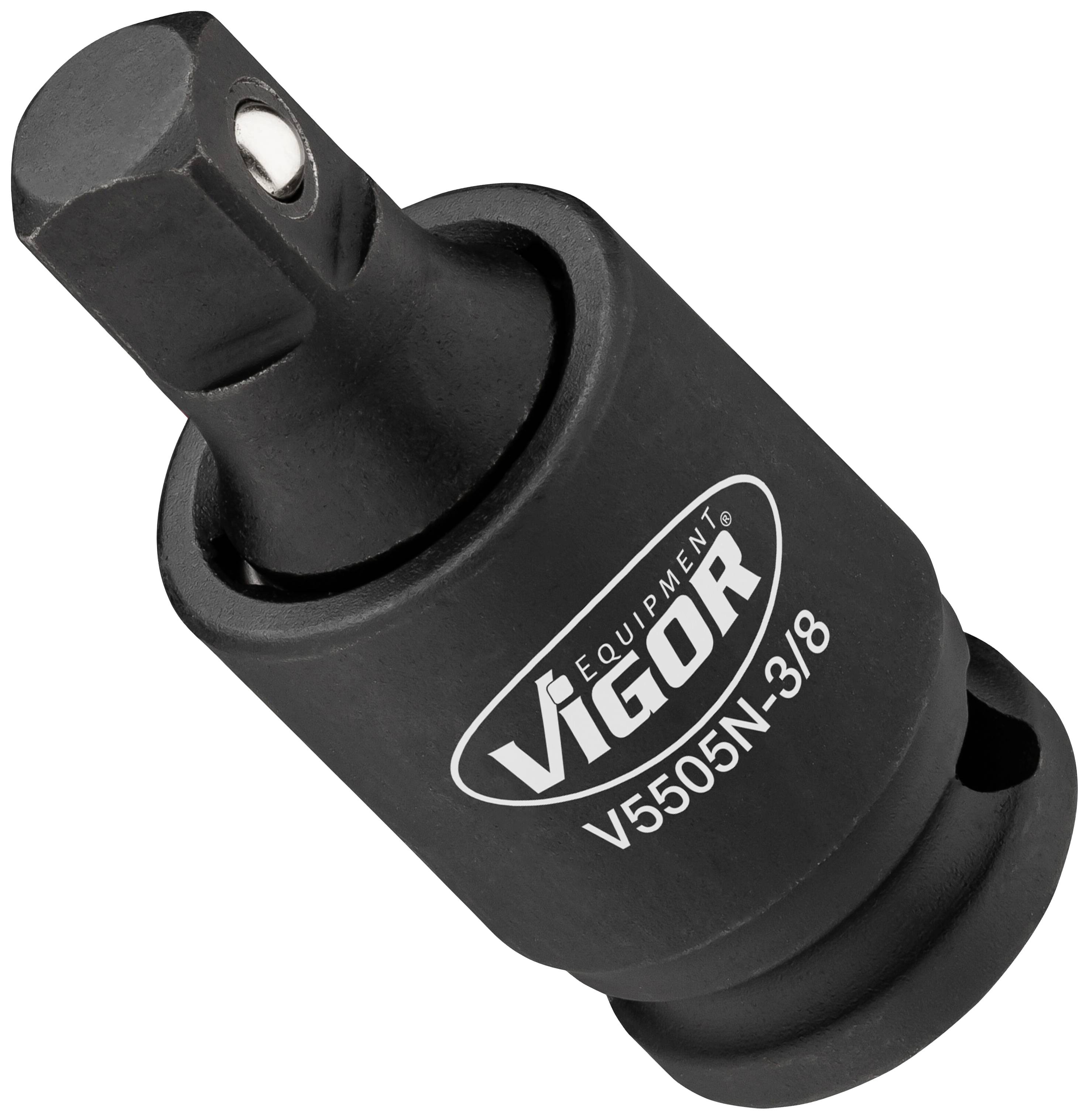'VIGOR' Drehgelenkadapter, Modell V5505N-3/8. Schwarz, Metall, für Werkzeuge.