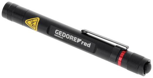 Ein schwarzer Stift-Magnetheber von Gedore Red mit gelbem Warnsymbol und rotem Ring am unteren Ende.