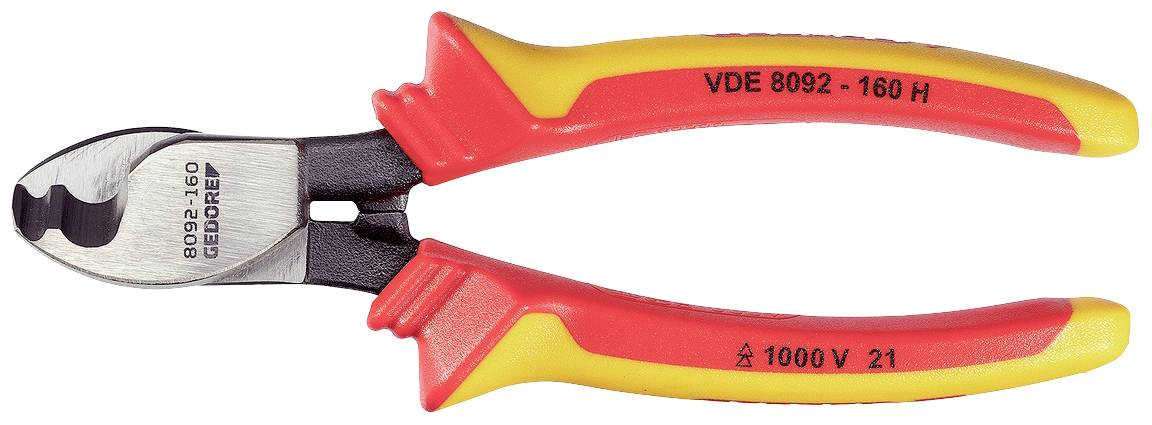 Gedore VDE 8092-160 H VDE-Kabelschere Geeignet für (Abisoliertechnik) Alu- und Kupferkabel, ein- un