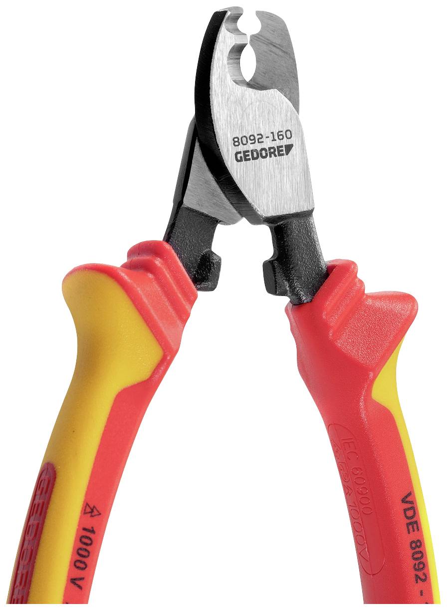 Gedore VDE 8092-160 H VDE-Kabelschere Geeignet für (Abisoliertechnik) Alu- und Kupferkabel, ein- und mehrdrähtig 10mm 50mm²