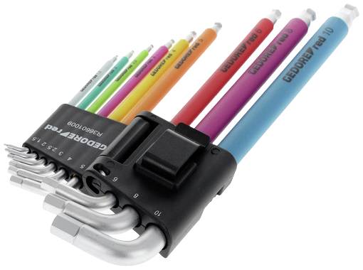 Gedore Sechskant Winkelschraubendreher-Set 1.5 mm, 2.0 mm, 2.5 mm, 3.0 mm, 4.0 mm, 5 mm, 6.0 mm, 8.0 mm, 10 mm 9teilig