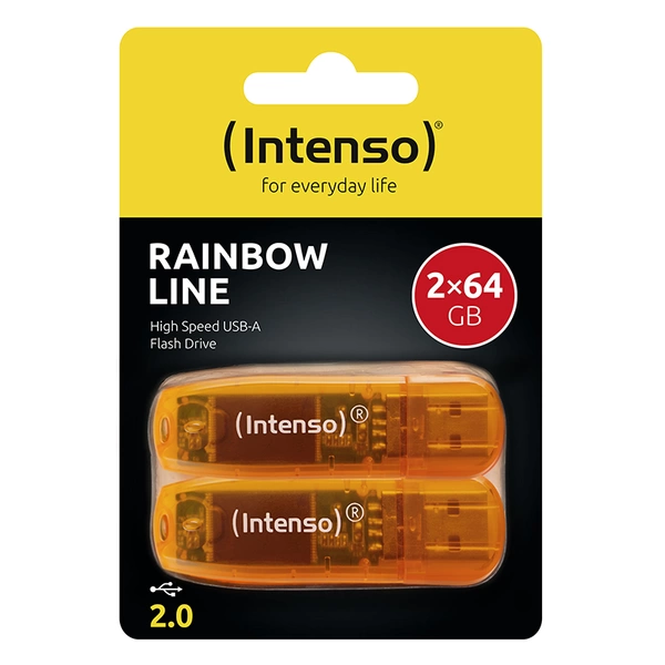Intenso 64GB Rainbow Line double pack USB-Stick Retail 64 GB Orange 3502492 USB-A Intenso 64GB Rainbow Line double pack USB-Stick Retail 64 GB Orange 3502492 USB-A
