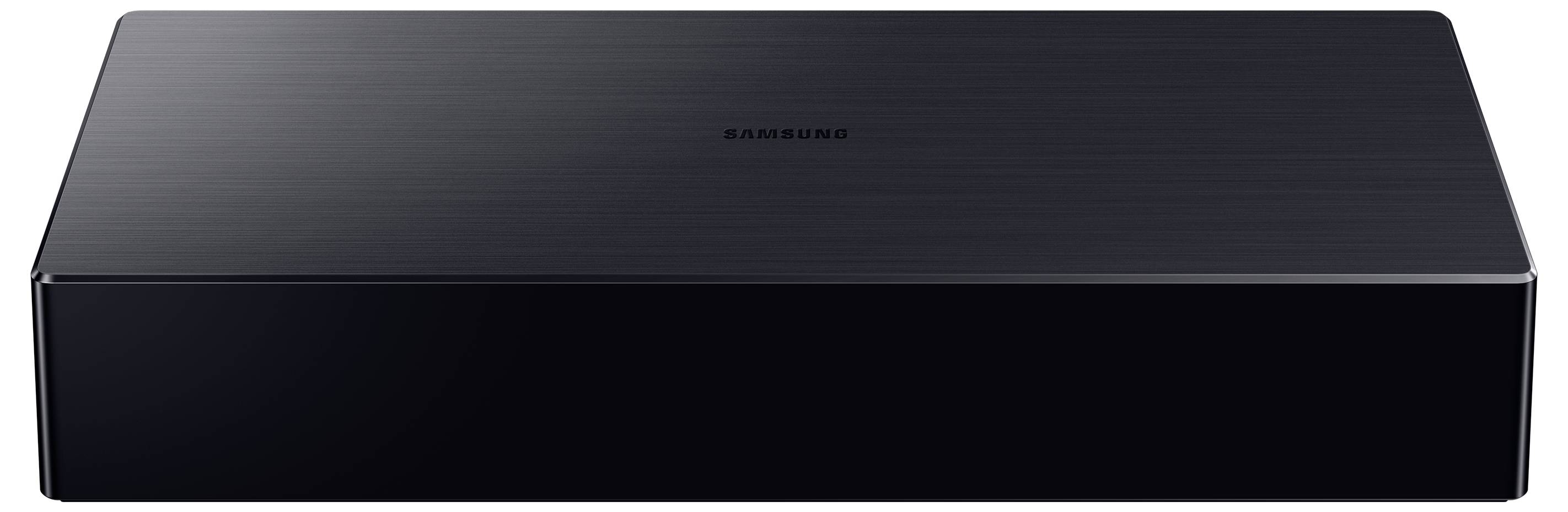 Ein schwarzer, rechteckiger Lautsprecher mit glatter Oberfläche und minimalistischem Design.